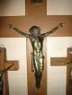 3 Alte Wandkreuze,  Kruzifix,  Holzkreuz Mit Metall Jesus Figur,  Wandkreuz Skulpturen & Kruzifixe Bild 2