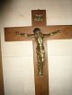 3 Alte Wandkreuze,  Kruzifix,  Holzkreuz Mit Metall Jesus Figur,  Wandkreuz Skulpturen & Kruzifixe Bild 3