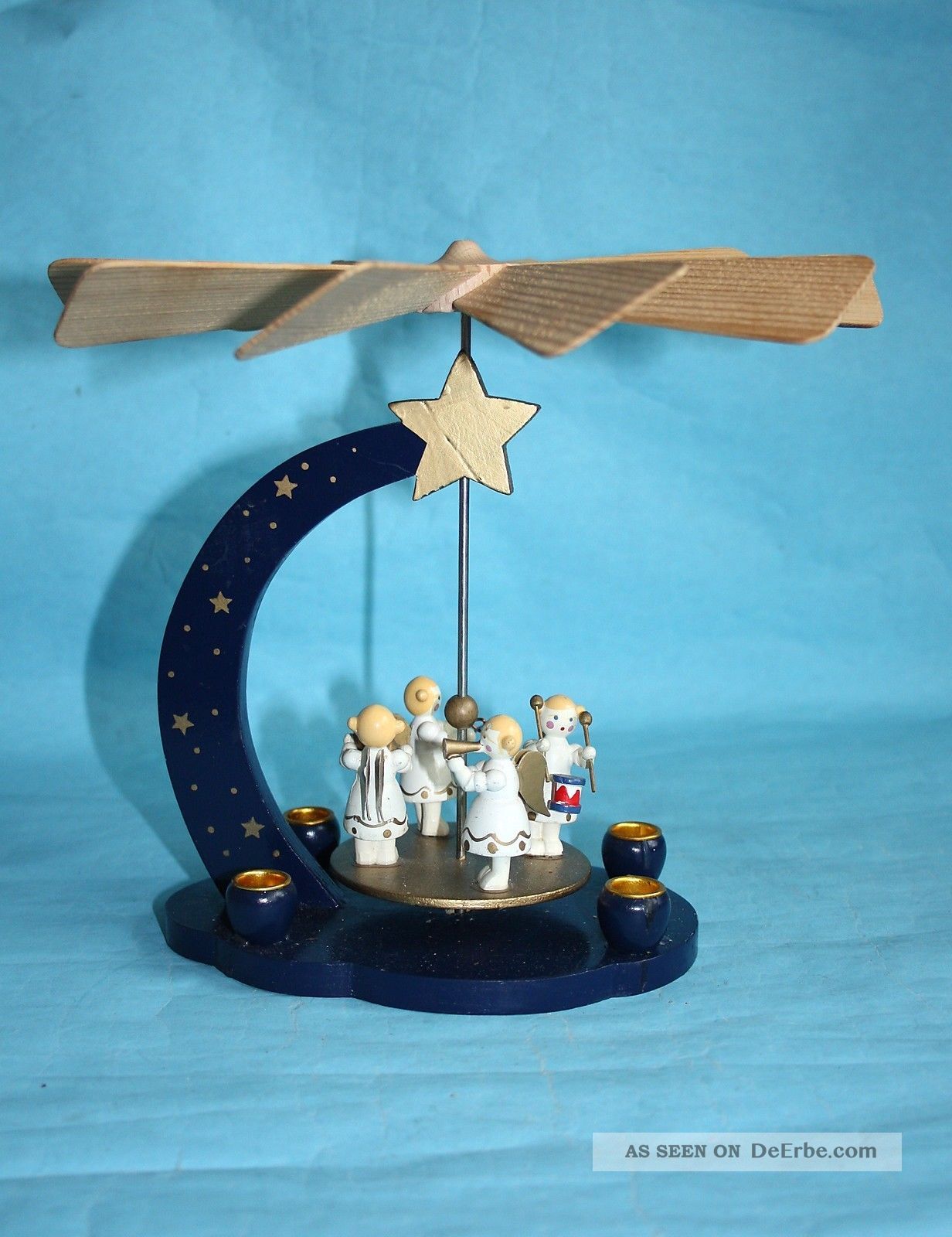 Weihnachtspyramide - 4 Musizierende Engel; Wenig Benutzt,  Ganz Hübsch; Ob Ddr ?? Objekte nach 1945 Bild