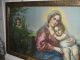 Antik Heiligenbild Schlafzimmerbild Maria Jesus Schutzengel Shabby Vintage Engel Votivbilder & Sakralmalerei Bild 1