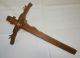 Antik Altes Kreuz Kruzifix Jesus Holz 46 Cm.  Aufwendig Handgeschnitzt Geschnitzt Skulpturen & Kruzifixe Bild 11
