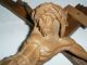 Antik Altes Kreuz Kruzifix Jesus Holz 46 Cm.  Aufwendig Handgeschnitzt Geschnitzt Skulpturen & Kruzifixe Bild 4