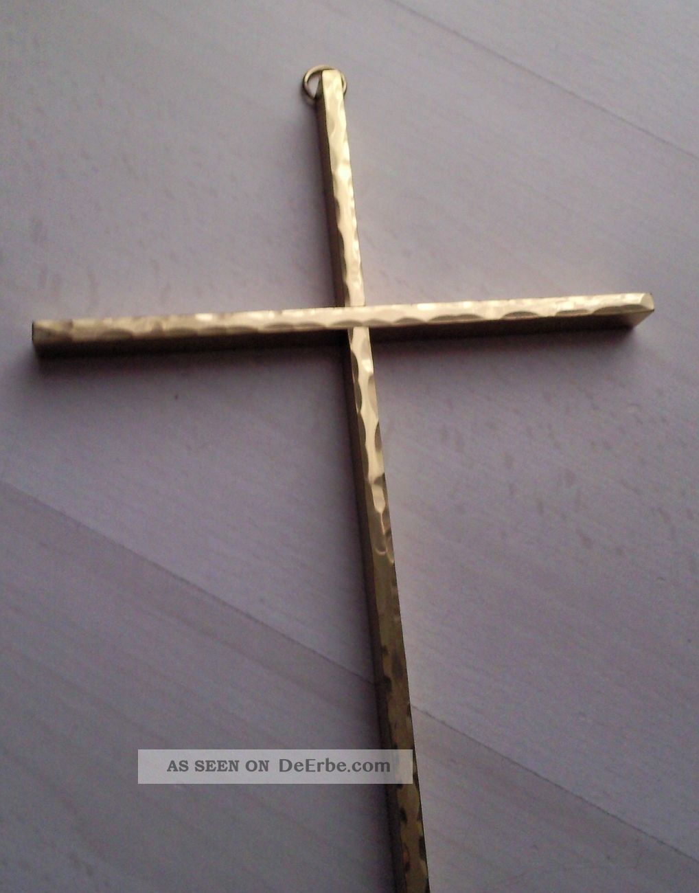 Schönes Wandkreuz Aus Messing Sehr Großes Stabkreuz Kruzifix Metall Kreuz Skulpturen & Kruzifixe Bild