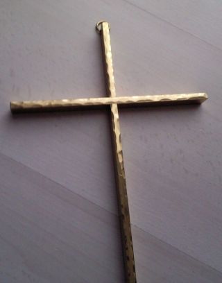 Schönes Wandkreuz Aus Messing Sehr Großes Stabkreuz Kruzifix Metall Kreuz Bild