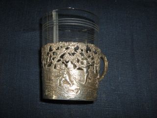 Ein Jugendstil Teeglashalter Aus 800er Silber Mit Glaseinsatz Bild