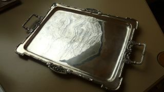 Altes Tablett Aus Silber 900 Empire Bild