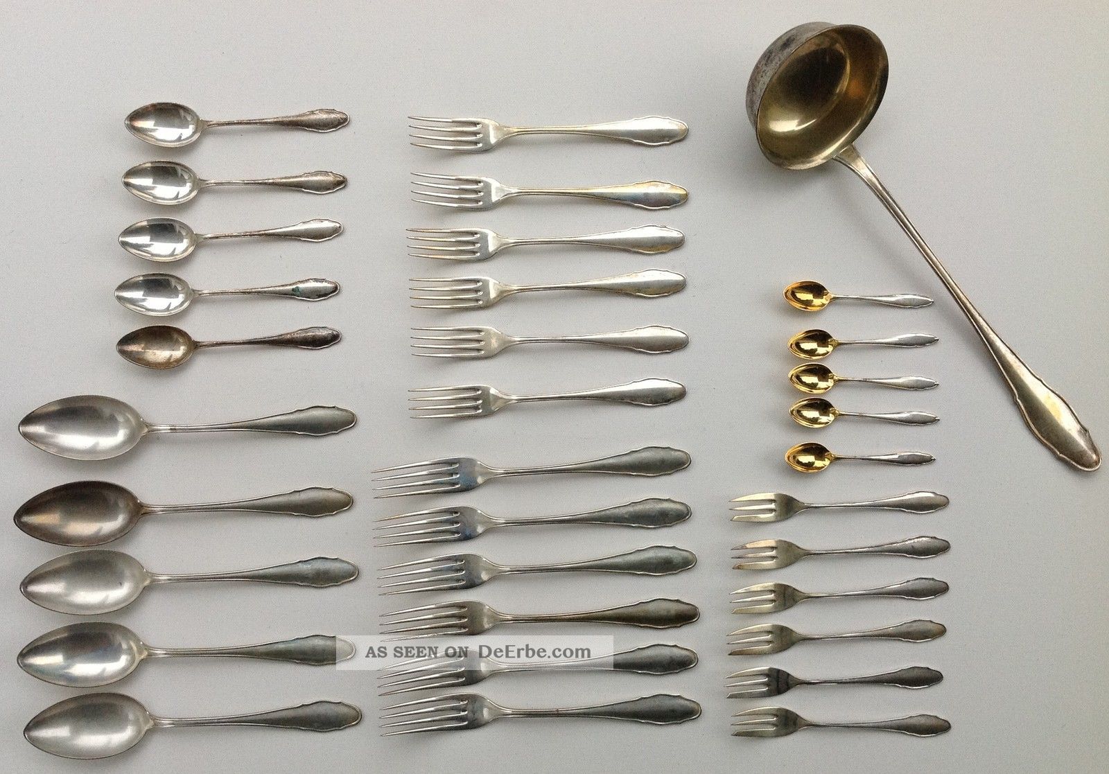 34 Teile Speisebesteck 800 Silber 1,  560 Kilo Gebrüder Reiner Krumbach 1910 Objekte nach 1945 Bild