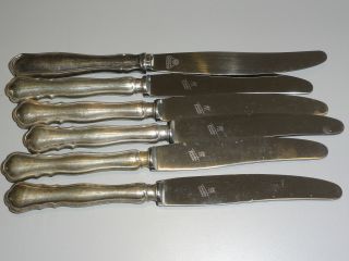 6 Teile Besteck Messer 800er Silber Bild