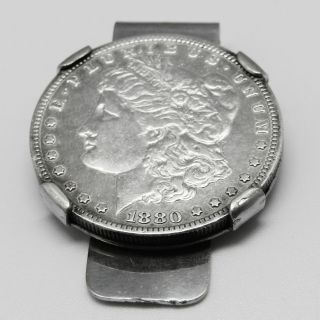 Alte Geldschein Klammer Mit 1 Dollar In Silber Von 1880 - M2691 Bild