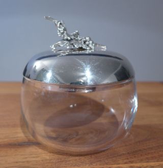 Bonbonnière / Bonboniere / Schale Aus Glas Mit Deckel Aus 925 Sterling Silber Bild
