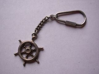 Schlüsselanhänger,  Massiv,  Aus 925er Silber,  Maritim Mit Steuerrad - Symbol Bild