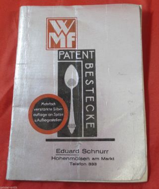 Seltener Katalog Um 1920 Wmf Patent - Bestecke Eduard Schnurr Hohenmölsen Bild