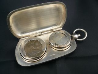Münzspender 800er Silber,  39,  4g,  Groschengrab Etui Münzsammler,  Um 1920,  Etui Bild