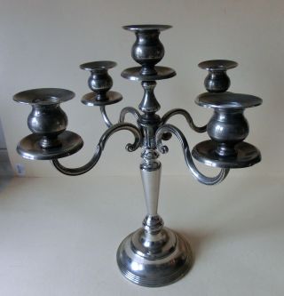 5 Facher Kerzenleuchter Versilbert 35 Cm Hoch,  Gewicht Ca.  1400 G, Bild