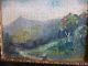 Antik Ölgemälde Ölbild Landschaft Fluss Berg Originalrahmen Klein Objekte vor 1945 Bild 4
