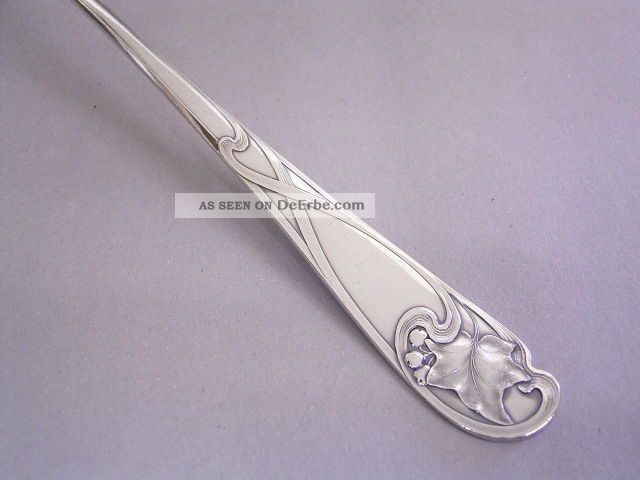 Jugendstil - Suppenkelle: Wmf Straussenmarke Um 1900: Versilbert: Efeu -  Dekor