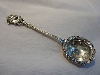 Sieb - Löffel Mit Segelschiff - Silber 800 - 13,  4 G - Spoon Silver Oliven - Kapern Bild