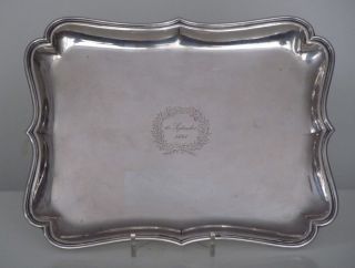 Antike Silber Tablett 750er Silber S.  Biedermeier 1861 Industrielle Andenken Bild