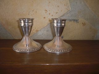 Duchin Kerzenleuchter Paar Sterling Silber Ca.  320 Gramm Weighted Bild