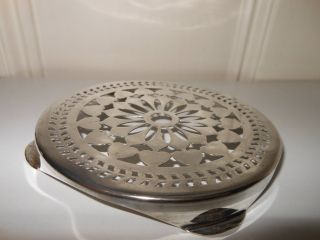 Vintage,  Electroplated,  Silver Trivet Stand Bild