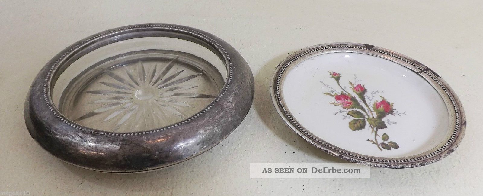 Untersetzer Aus Glas & Porzellan Mit Sterling Silber