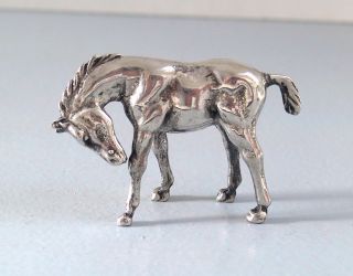 Wunderschöne Kleine Pferde - Skulptur,  800 Silber,  Aus Nachlass Bild