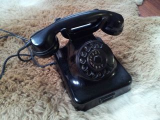 Altes Telefon Tischgerät Schwarz Bakelit True Vintage,  Shabby Chic,  Retro Bild