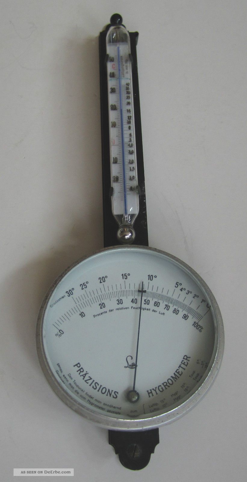 Altes Lufft Präzisions Hygrometer Mit Thermometer Sättigungsdruck Wettergeräte Bild