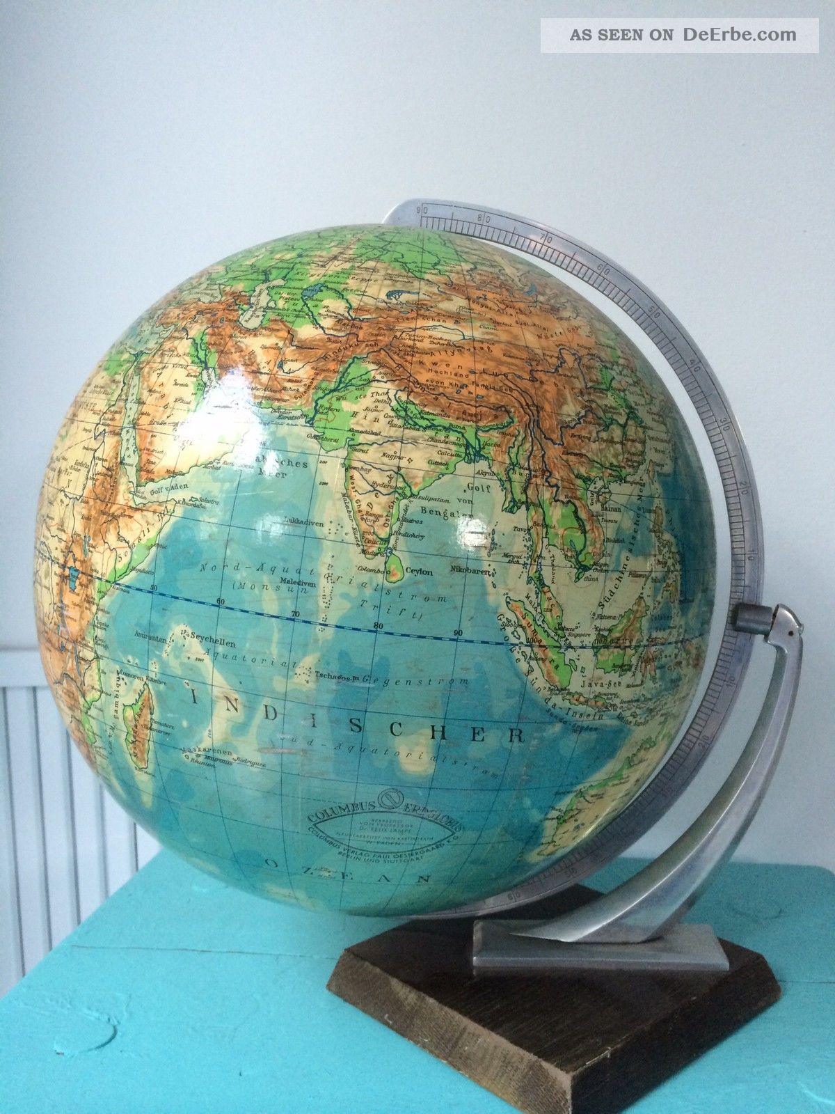 Art Deco Globus Erdglobus Alt Antik Wunderschön Wissenschaftliche Instrumente Bild
