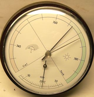 Alte Runde Sundo Wetterstation - Barometer - Thermometer Bild