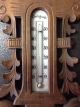 Antikes Barometer Mit Thermometer Wetterstation Jugendstil 1900 Holz Geschnitzt Wettergeräte Bild 1
