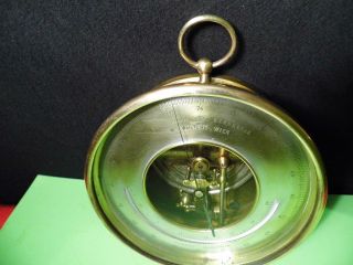 Altes Rundes Barometer Mit Thermometer,  Gehäuse Messing,  Ca 1900,  Phbn - Naudet Bild