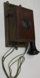 Altes Wandtelefon Aus Holz Antike Bürotechnik Bild 1