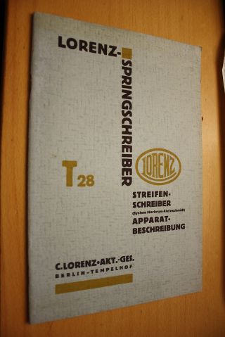 Lorenz Springschreiber - Streifenschreiber Morkrum - Kleinschmidt,  Um 1930 Bild