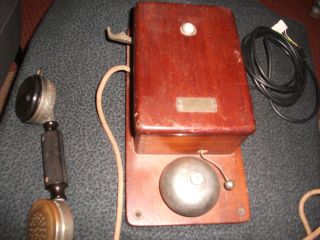 Telephone - Antik - Aus Frankreich - Teakholz - Ca.  100 Jahre Alt ? Bild