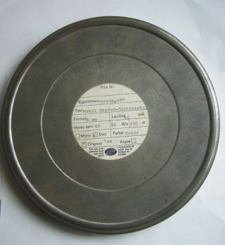 1 St.  Alte Filmdose Aus Blech Für 180m (breite - 8mm) Film D.  - 21 Cm,  H.  - 2,  5cm Bild