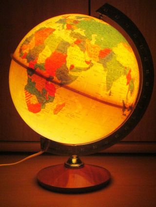 Geographischer Globus Mit Beleuchtung - 40jahre Alt - Manifattura Del Tigullio Bild
