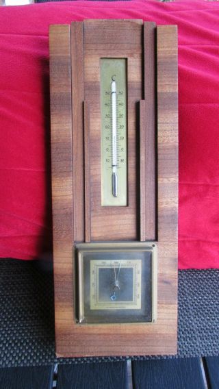 Wetterstation Barometer Thermometer Antik Aus Der Art Deco Zeit Bild