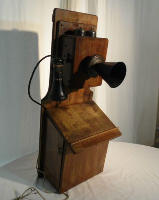 Antikes Wandtelefon Telefon Um 1900 WÄhlscheibe Nachgerüstet Bild