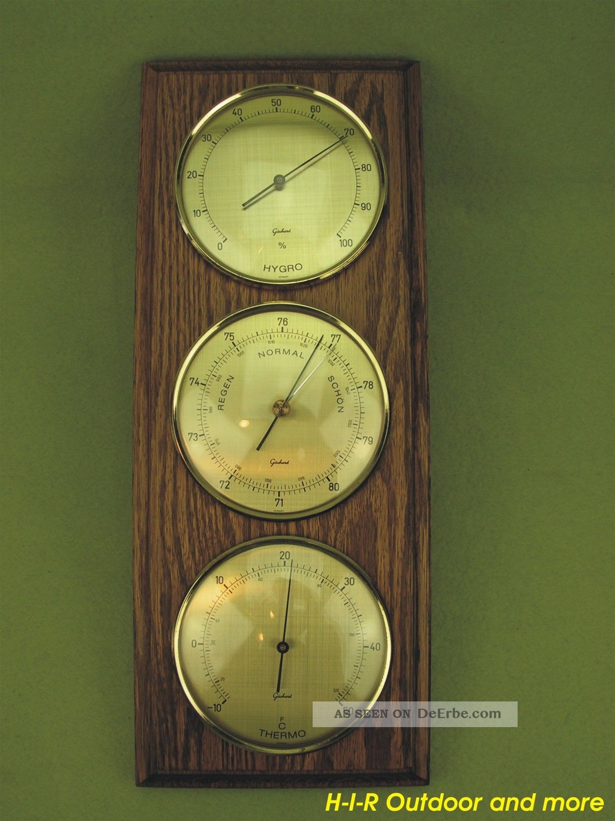 Seltenes Gischard Barometer Thermometer Hygrometer Wetterstation Vintage Rar Wettergeräte Bild