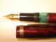 Markant 140 Rot Kolbenfüller Zelluloid Damenfüller Fountainpen Antike Bürotechnik Bild 2