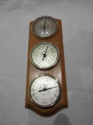 Wetterstation Mit Thermometer,  Hygrometer,  Barometer,  Holz Bild