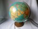 Großer Alter Jro Wechselbild Globus Erdkugel Globe Mit Holz - Fuss Beleuchtet 30cm Wissenschaftliche Instrumente Bild 1