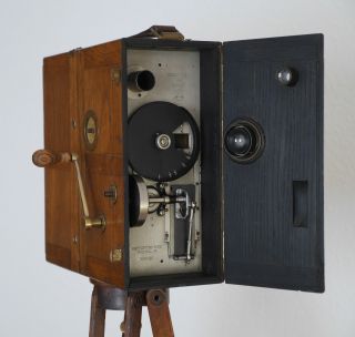 Ernemann Aufnahme Kino Modell A / Movie Camera / Große 35mm Holz - Filmkamera Bild