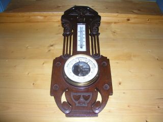 Altes Barometer Mit Thermometer,  Jugendstil,  Um 1900,  Selten,  Sammeln,  Anschauen Bild