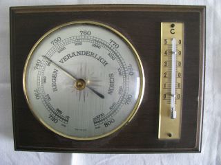 Wetterstation Barometer Und Thermometer 60er Jahre Bild