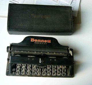 Reise - Schreibmaschine Mini Typewriter Bennett Usa Ca.  1900 Bild