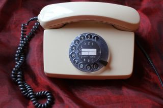 80er Jahre Post Telefon Fetap 791 - 1 Vintage Wählscheiben Telefon Beige Bild