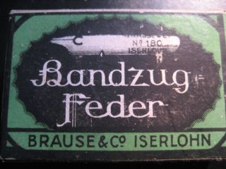Brause Iserlohn No.  180 Bandzug Federn Schreibfedern 29 Stück 2 1/2 Mm Überfeder Bild