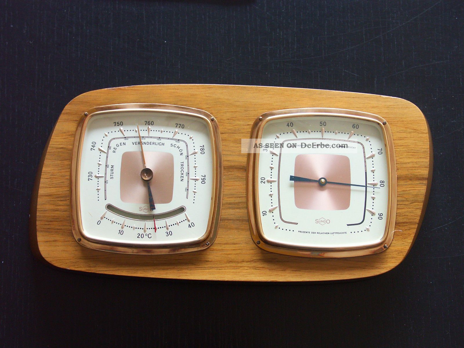 Antikes Barometer Hygrometer Thermometer Sundo Top Erhalten Wettergeräte Bild